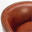 Tyler Caramel Brown Faux Leather Swivel Arm Chair with Nailhead Trim