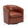 Tyler Caramel Brown Faux Leather Swivel Arm Chair with Nailhead Trim