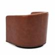 Tyler Caramel Brown Faux Leather Swivel Arm Chair with Nailhead Trim