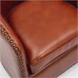Tyler Caramel Brown Faux Leather Swivel Arm Chair with Nailhead Trim