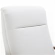 Solaris Wood Arm Milky White Faux Leather Wood Arm Push Back Recliner