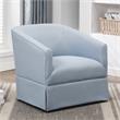 Elm Sky Blue Woven Polyester Fabric Skirted 360-degree Swivel Accent Chair