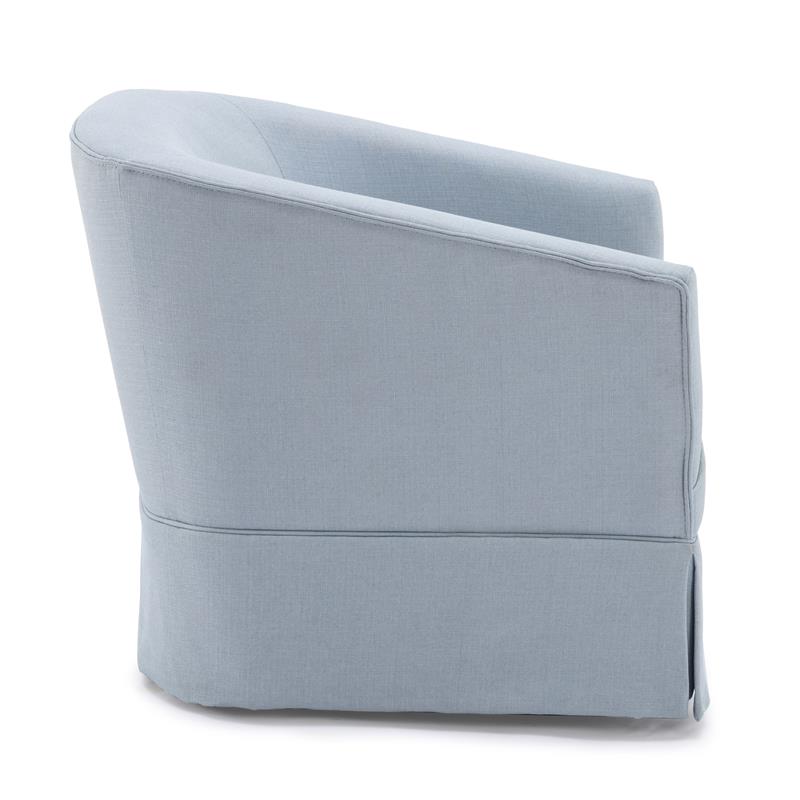 Elm Sky Blue Woven Polyester Fabric Skirted 360-degree Swivel Accent Chair