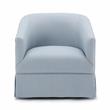 Elm Sky Blue Woven Polyester Fabric Skirted 360-degree Swivel Accent Chair