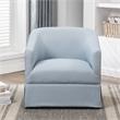 Elm Sky Blue Woven Polyester Fabric Skirted 360-degree Swivel Accent Chair