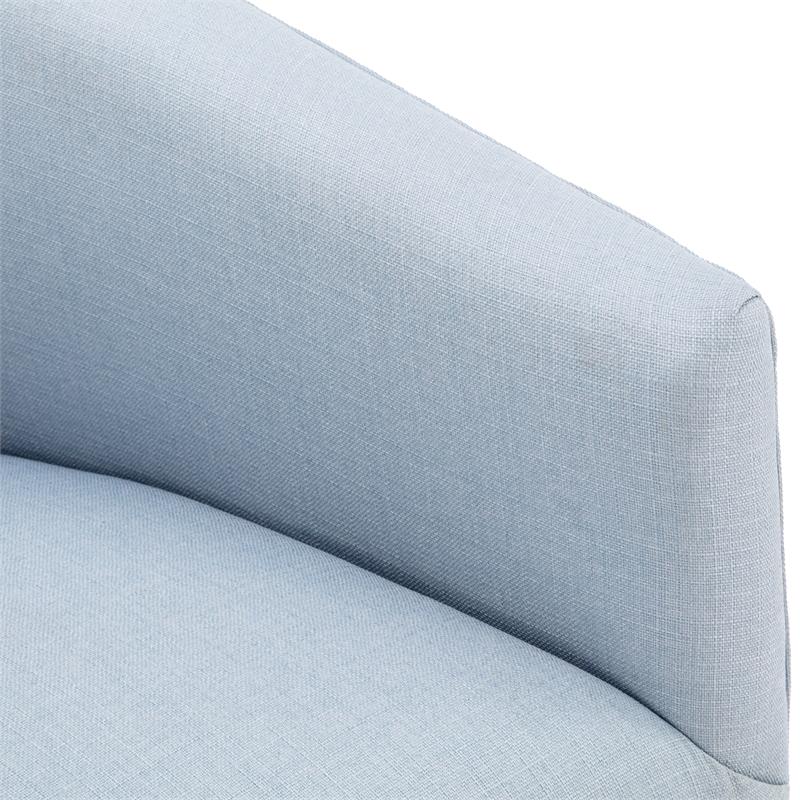 Elm Sky Blue Woven Polyester Fabric Skirted 360-degree Swivel Accent Chair