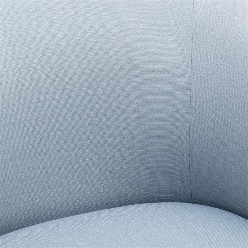 Elm Sky Blue Woven Polyester Fabric Skirted 360-degree Swivel Accent Chair