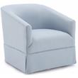 Elm Sky Blue Woven Polyester Fabric Skirted 360-degree Swivel Accent Chair