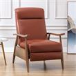 Fairview Caramel Top Grain Leather Chestnut Wood Arm Push Back Recliner