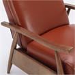 Fairview Caramel Top Grain Leather Chestnut Wood Arm Push Back Recliner