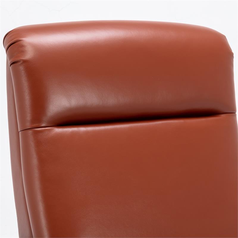 Fairview Caramel Top Grain Leather Chestnut Wood Arm Push Back Recliner
