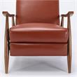 Fairview Caramel Top Grain Leather Chestnut Wood Arm Push Back Recliner
