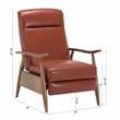 Fairview Caramel Top Grain Leather Chestnut Wood Arm Push Back Recliner