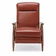 Fairview Caramel Top Grain Leather Chestnut Wood Arm Push Back Recliner