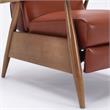 Fairview Caramel Top Grain Leather Chestnut Wood Arm Push Back Recliner