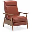 Fairview Caramel Top Grain Leather Chestnut Wood Arm Push Back Recliner