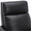 Reed Black Top Grain Leather Exposed Wood Frame Push Back Recliner