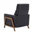 Reed Black Top Grain Leather Exposed Wood Frame Push Back Recliner
