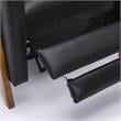 Reed Black Top Grain Leather Exposed Wood Frame Push Back Recliner