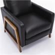 Reed Black Top Grain Leather Exposed Wood Frame Push Back Recliner