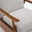 Terni Wood Arm Push Back Recliner in Sea Oat Beige Performance Fabric