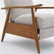 Terni Wood Arm Push Back Recliner in Sea Oat Beige Performance Fabric