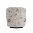 Beach Harbor Gray Coastal Patterned Polyester Fabric Swivel Accent Chair