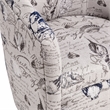 Beach Harbor Gray Coastal Patterned Polyester Fabric Swivel Accent Chair