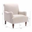 Seville Sea Oat Beige with Charcoal Stripe Polyester Fabric Arm Chair