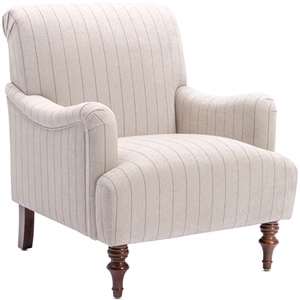 seville sea oat beige striped polyester fabric arm chair