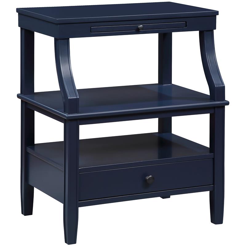 Comfort Pointe Newton Midnight Blue Wood Storage 1-drawer Nightstand