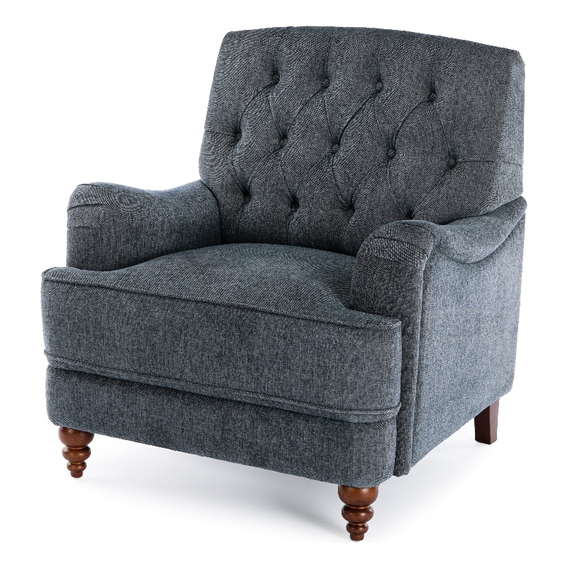 Navy blue tufted cheap chair