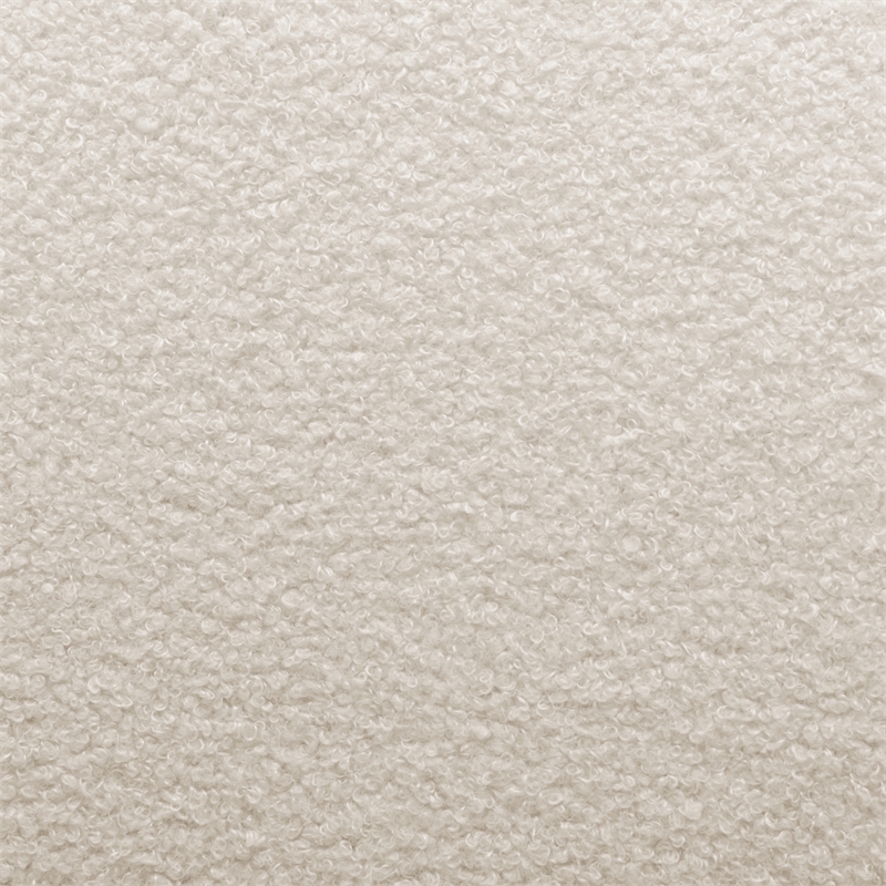 Andria Milky White Textured Polyester Boucle Fabric Swivel Accent Chair