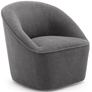 andria gray boucle fabric swivel accent chair
