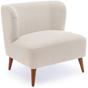 vesper milky white boucle fabric accent chair