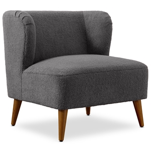 vesper gray boucle fabric accent chair