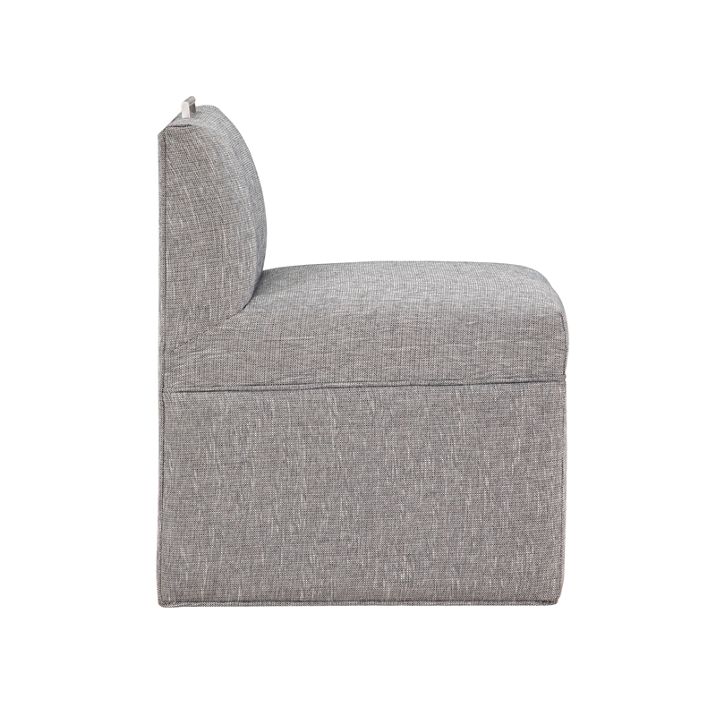 Comfort Pointe Delray Modern Fabric Upholstered Caster Chair in Ashen Gray