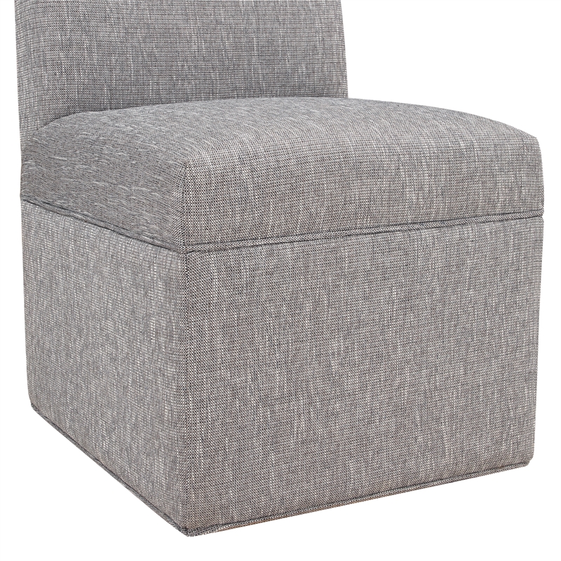 Comfort Pointe Delray Modern Fabric Upholstered Caster Chair in Ashen Gray