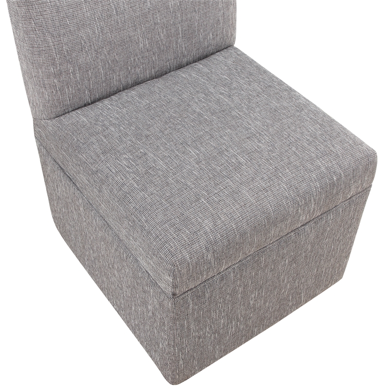Comfort Pointe Delray Modern Fabric Upholstered Caster Chair in Ashen Gray