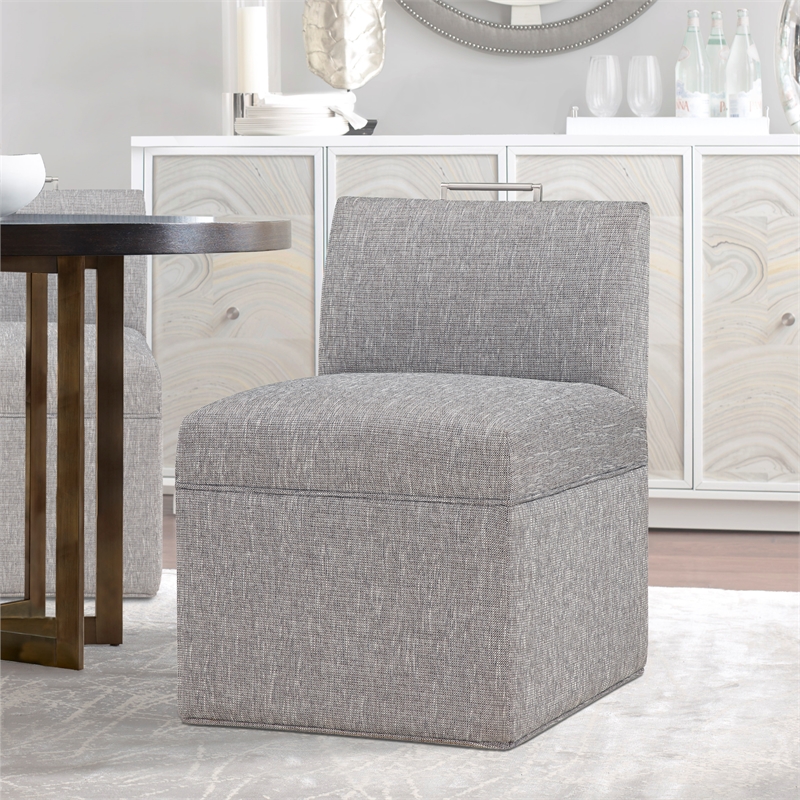 Comfort Pointe Delray Modern Fabric Upholstered Caster Chair in Ashen Gray