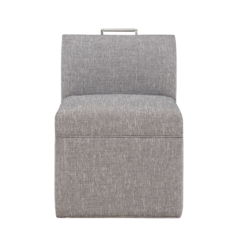 Comfort Pointe Delray Modern Fabric Upholstered Caster Chair in Ashen Gray