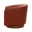 Taos Caramel  100 percent Top Grain Leather Wood Base Swivel Barrel Chair