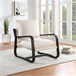 Comfort Pointe Sling Chair Upholstered in Oatmeal White Fabric with Metal Frame