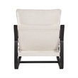 Comfort Pointe Sling Chair Upholstered in Oatmeal White Fabric with Metal Frame