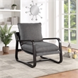 Comfort Point Sling Chair Upholstered in Charcoal Gray Fabric with Metal Frame