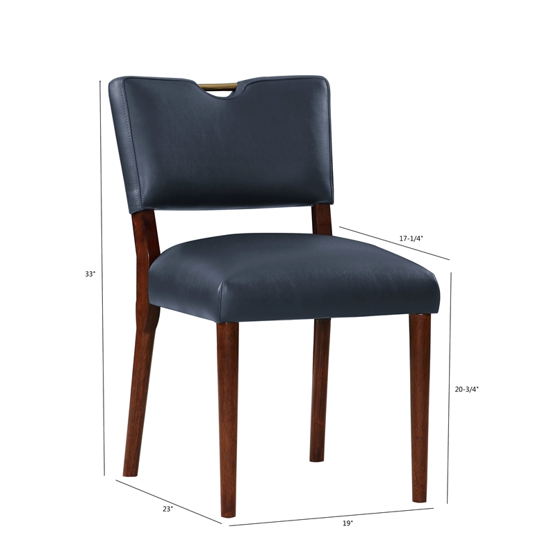 Comfort Pointe Bonito Midnight Blue Faux Leather Dining Chair - Set of 2