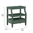 Comfort Pointe Newton Vintage Green Wood 1-drawer Storage Nightstand