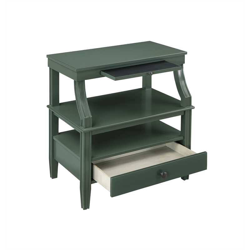 Comfort Pointe Newton Vintage Green Wood 1-drawer Storage Nightstand