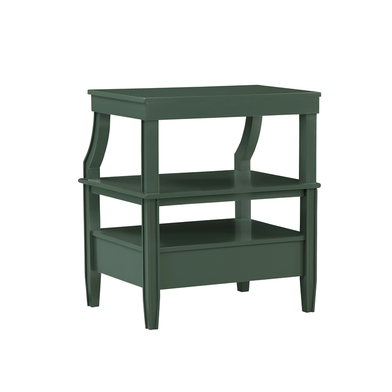 Comfort Pointe Newton Vintage Green Wood 1-drawer Storage Nightstand