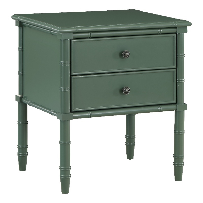 Comfort Pointe Ellison Vintage Green Wood 2-drawer Coastal Style Nightstand